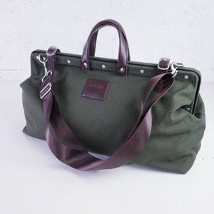 Line Of‎ Trade Canvas Weekender Bag Olive Green Large Travel Laptop Bag